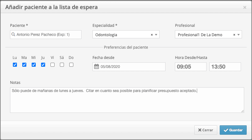 Paciente lista de espera