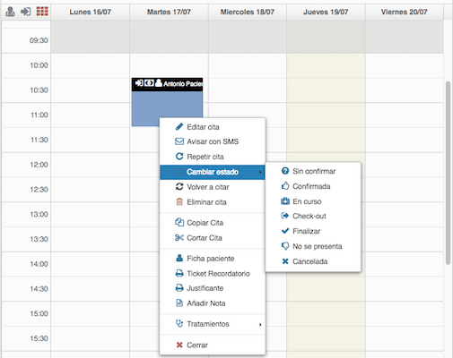 Asignación turnos en calendario Nubimed Asignación turnos en calendario Nubimed