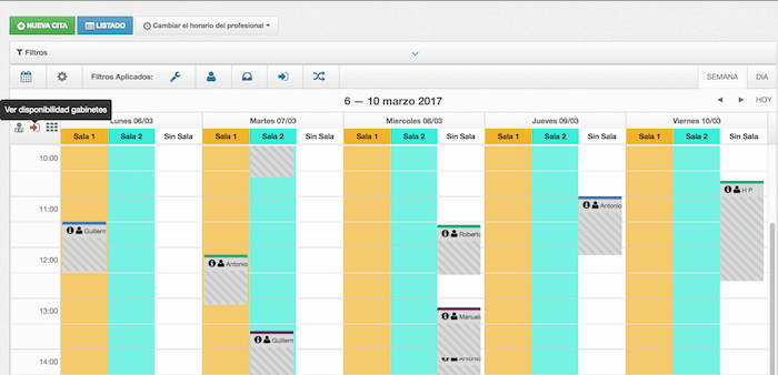 Programa para citas medicas con disponibilidad por gabinetes (con citas)