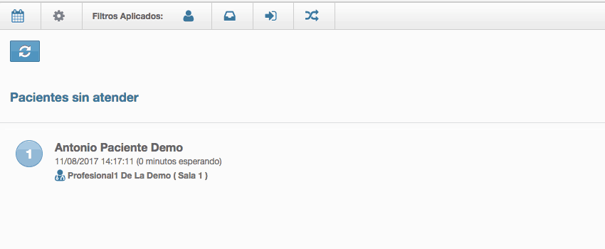 Lista de pacientes en sala de espera de tu clínica con tu software médico